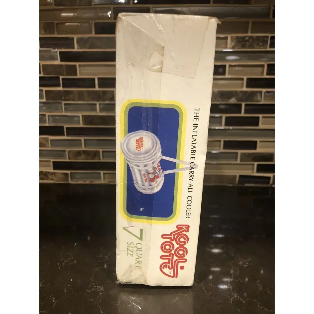 VINTAGE RARE!! KOOL TOTE Inflatable Carry-All Cooler 14 quarts, strap‎ zipper